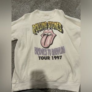 American eagle Rolling Stones white sweatshirt